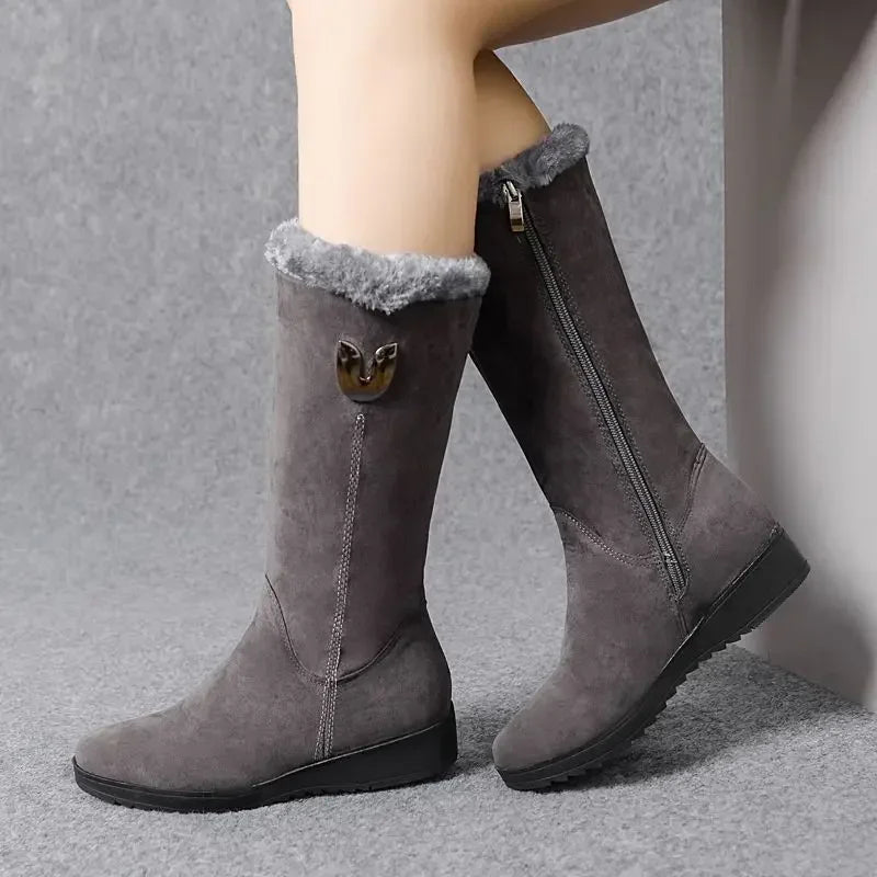 Bota de Pele Alta Chelsea