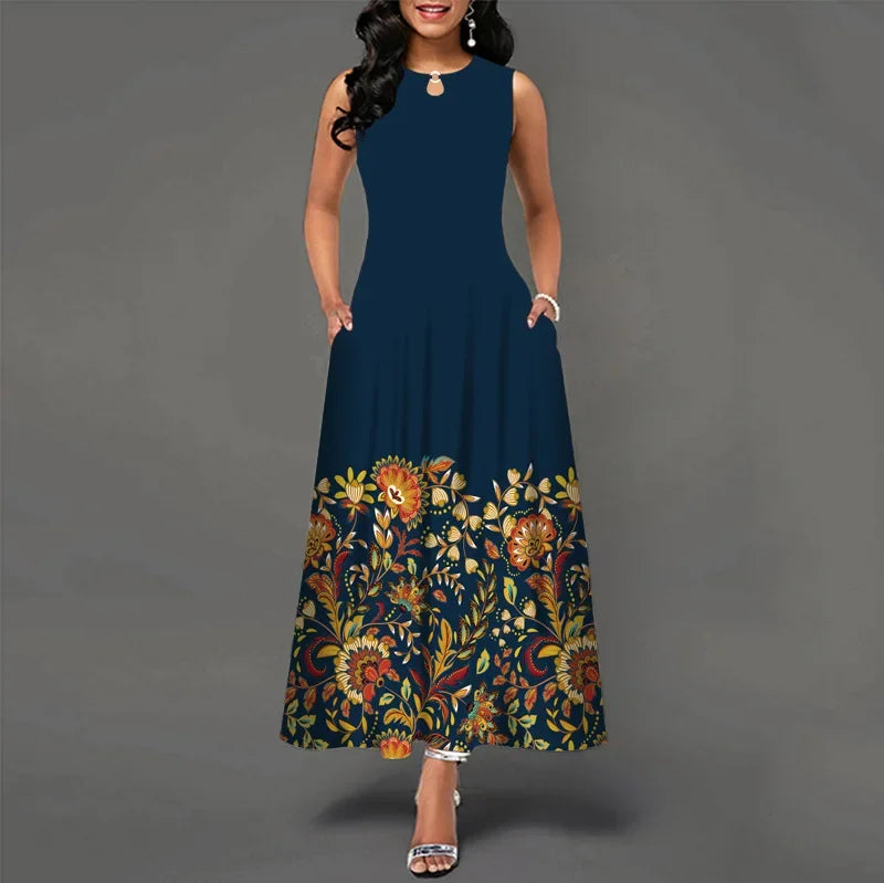 Vestido longo retrô Daniela
