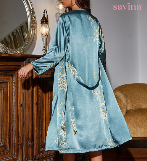 Conjunto Floral Royalty™ | (Conjunto Completo Robe + Camisola) Conforto e Elegância (FRETE GRÁTIS)