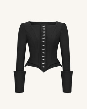 Lydia Corset-Inspired Blazer - Black