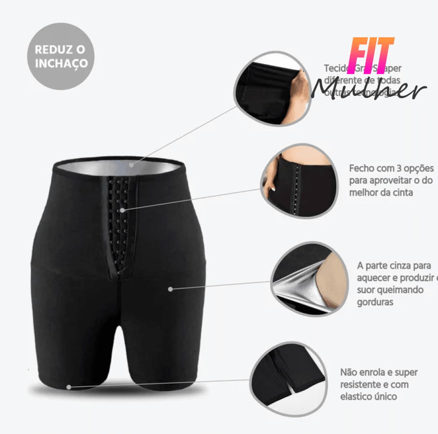 LIQUIDAÇÃO (ÚLTIMO DIA) - Efeito Sauna - FIT MULHER Modela Cintura, Queima Calorias, Famosa Pochete e Ideal para Pós Parto - GARANTIA