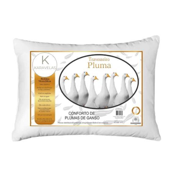 Travesseiro Plumas de Ganso Sintético - Kit Com 2 Unidades